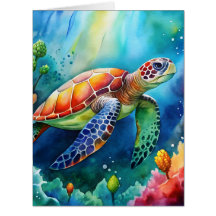 Wasserfarbe sieht Schildkröte