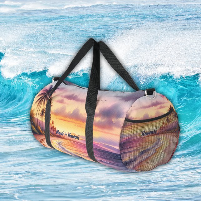 Wasserfarbe Sketch Maui Hawaii farbenfroh | Duffle Bag (Von Creator hochgeladen)