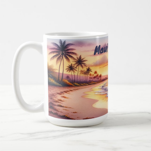 Wasserfarbe Sketch Maui Hawaii farbenfroh | Kaffeetasse (Links)