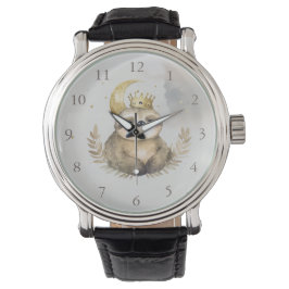 Wasserfarbe Sloth Moon Crown Armbanduhr