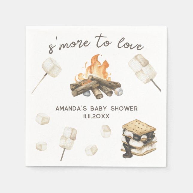 Wasserfarbe S'more Babydusche Serviette (Vorderseite)