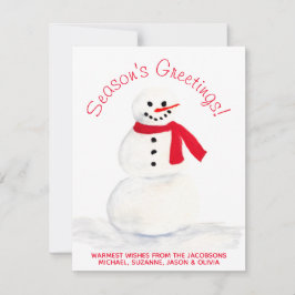 Wasserfarbe Snowman Jahreszeit Grüße mit Foto Feiertagskarte
