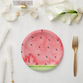 Wasserfarbe Sommer eins im Melon Rote Wassermelone Pappteller