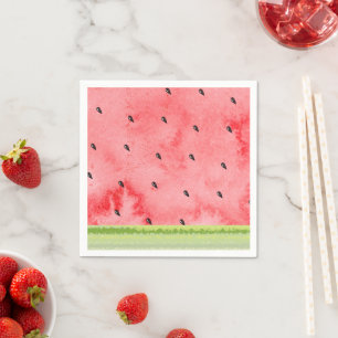 Wasserfarbe Sommer eins im Melon Rote Wassermelone Serviette