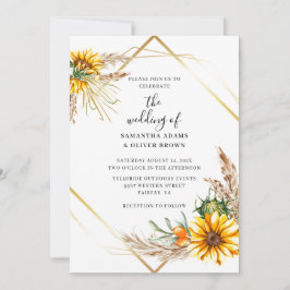 Wasserfarbe Sonnenblume Rustikale Hochzeit Einladu Einladung