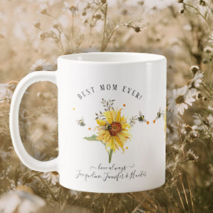 Wasserfarbe Sonnenblumen Bienen Beste Mama je Skri Kaffeetasse