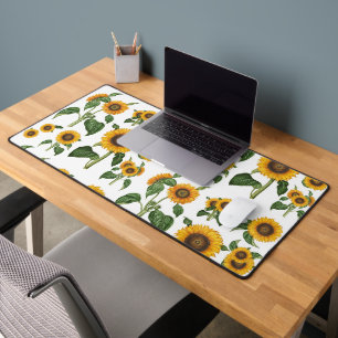 Wasserfarbe Sonnenblumen Botanische Blattpflanzen Schreibtischunterlage