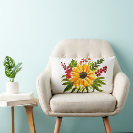 Wasserfarbe Sonnenblumen Niedlich Moderne Hübsch Lendenkissen