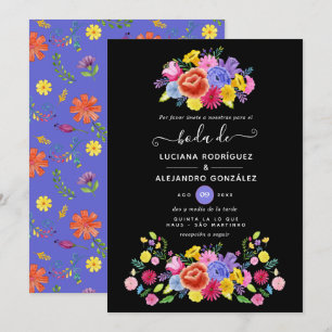 Wasserfarbe Spanische Fiesta Hochzeit Einladung