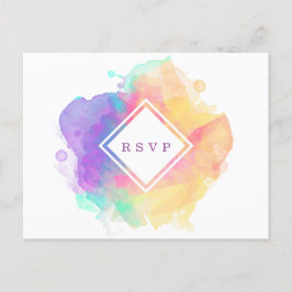 Wasserfarbe-Spaß RSPV Ankündigungspostkarte