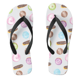 Wasserfarbe Sprinkle Mattiert Donuts Backwaren Flip Flops