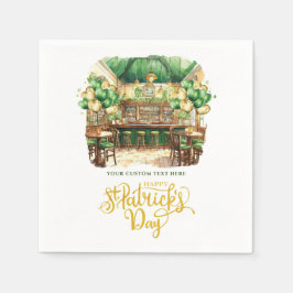 Wasserfarbe St. Patrick's Day Pub Personalisiert Serviette