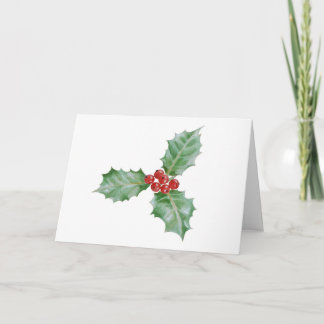 Wasserfarbe-Stechpalmen-frohe Weihnachten