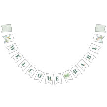 Wasserfarbe Stockenten-Baby-Shower-Girlande-Flagge