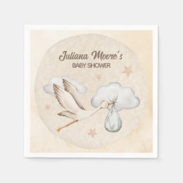 Wasserfarbe Stork Baby Dusche Serviette