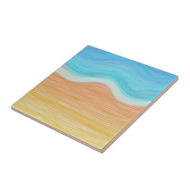 Wasserfarbe-Strand Fliese (Seite)