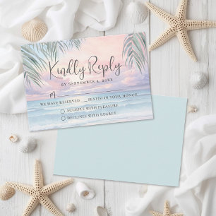 Wasserfarbe Strand Hochzeit RSVP Antwortkarte Karte