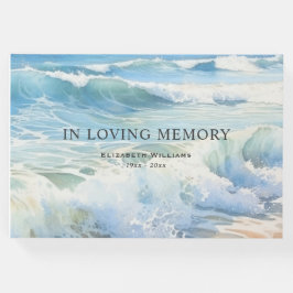 Wasserfarbe Strand Meer Rolling Waves Beerdigung Gästebuch