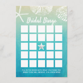 Wasserfarbe Strand Seashells Bridal Bingo Spiel