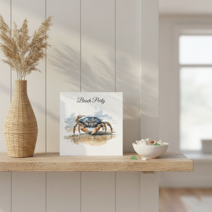 Wasserfarbe Strandkrabbe, individuell angefertigt Einladung