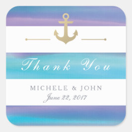 Wasserfarbe Striping nautic Danke Stickers