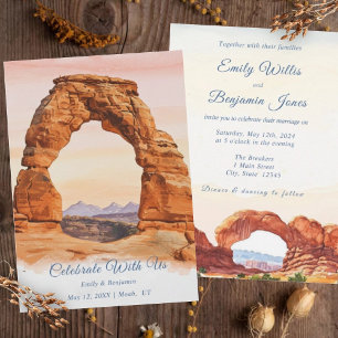 Wasserfarbe Südwest Arches Nationalpark Hochzeit Einladung