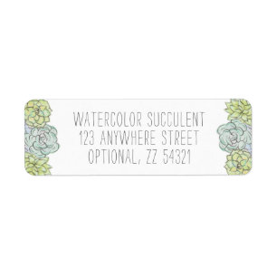 Wasserfarbe Sukkulente Boho Chic Rücksendeadresse