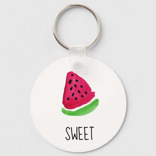 Wasserfarbe Süß Rosa Wassermelone Schlüsselanhänger (Vorderseite)