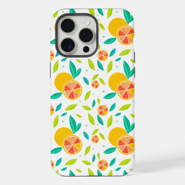 Wasserfarbe Süße Orangen Muster iPhone 15 Pro Max Hülle (Rückseite)