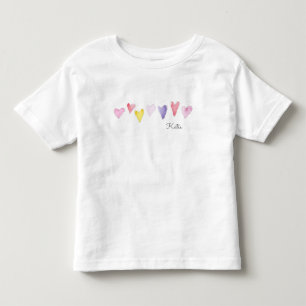 Wasserfarbe Süßes Herz Liebe Kinder Valentine Kleinkind T-shirt