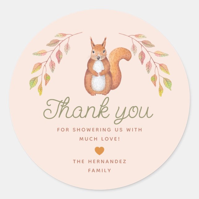 Wasserfarbe Symmetrisches Fall Thema Babydusche Runder Aufkleber (Vorderseite)