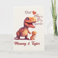 Wasserfarbe T-Rex und Baby, Erster Muttertag