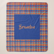 Wasserfarbe Tartan Handgemalt Mit Monogramm