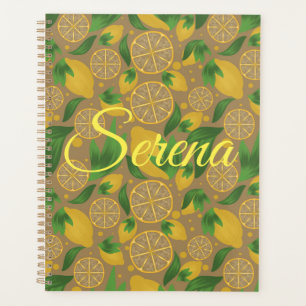 Wasserfarbe Taupe Lemon Frucht Personalisierter Pl Planer