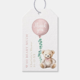 Wasserfarbe Teddy Bären und Ballon Danke Tag Geschenkanhänger