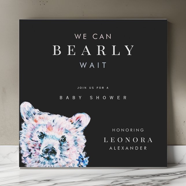 Wasserfarbe Teddy Bear Baby Dusche Einladung (Von Creator hochgeladen)