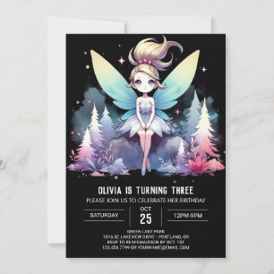 Wasserfarbe Thema Fairy Birthday Einladung