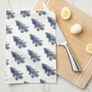 Wasserfarbe Tief Blaue Pine Tree Geschirrtuch