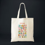 Wasserfarbe Tier Alphabet Personalisiert Tragetasche<br><div class="desc">Aquarelltier Alphabet Adorable Kids ABC Bildung Personalisiert Tote Beutel.</div>
