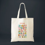 Wasserfarbe Tier Alphabet Personalisiert Tragetasche<br><div class="desc">Aquarelltier Alphabet Adorable Kids ABC Bildung Personalisiert Tote Beutel.</div>