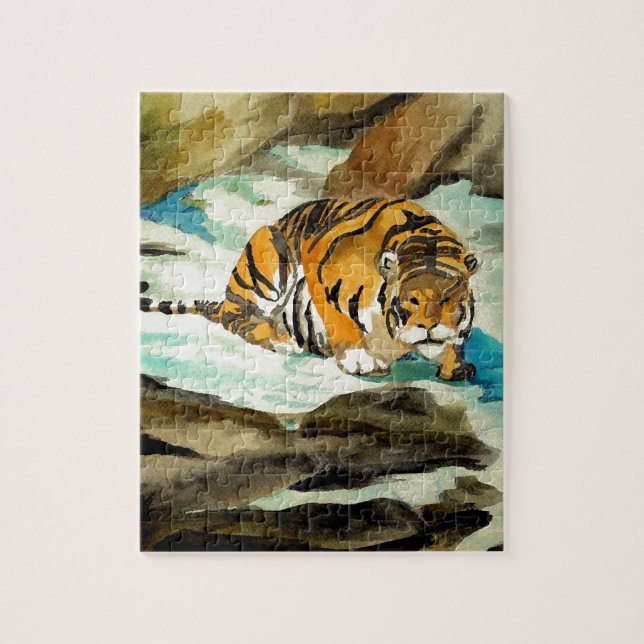 Wasserfarbe Tiger (Vertikal)
