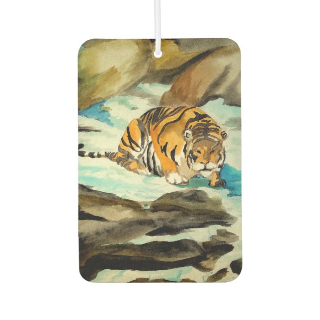 Wasserfarbe Tiger Autolufterfrischer (Vorderseite)