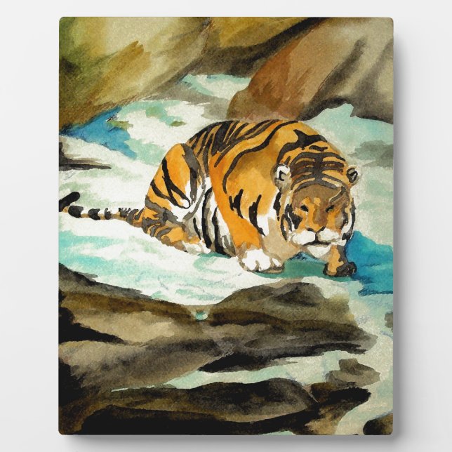 Wasserfarbe Tiger Fotoplatte (Vorderseite)