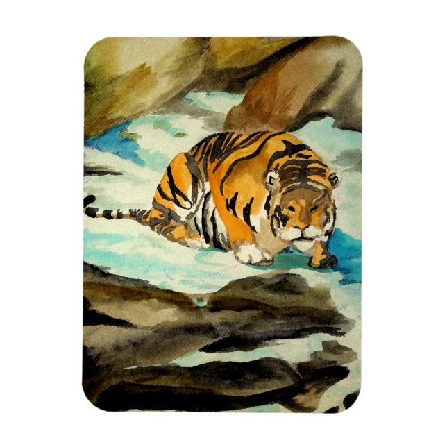 Wasserfarbe Tiger Magnet (Vertikal)