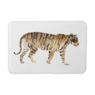 Wasserfarbe Tiger Wandern Badematte