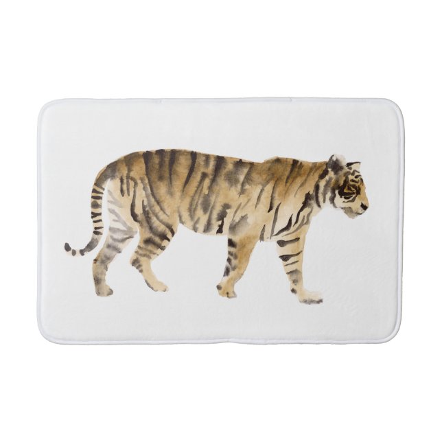 Wasserfarbe Tiger Wandern Badematte (Vorderseite)