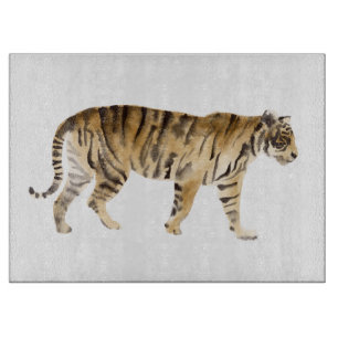 Wasserfarbe Tiger Wandern Schneidebrett