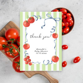Wasserfarbe Tomato Baby Dusche Danke