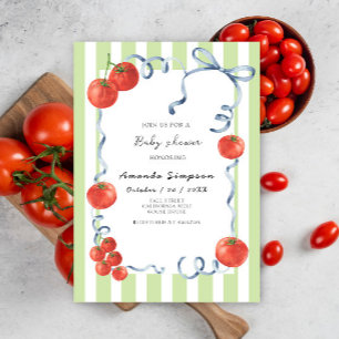 Wasserfarbe Tomato Baby Dusche Einladung