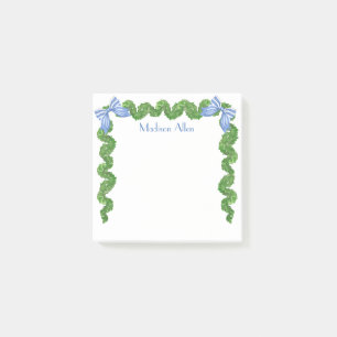 Wasserfarbe Topiary Bow Garland Post-it Klebezettel